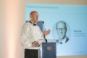 Philip Trott accepts Outstanding Achievement Award at Chambers High Net Worth Awards / c Chambers / Chino Vantage Media