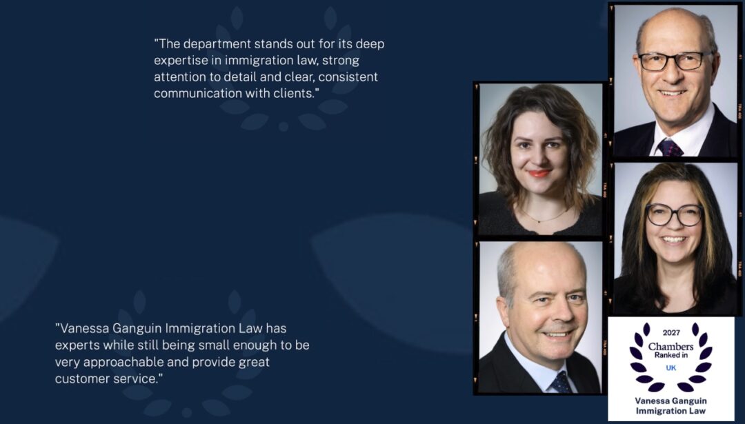 Chambers UK ranks Vanessa Ganguin Immigration Law and lawyers higher in 2027 guide